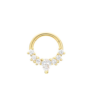 ROXI S925 Argent Sterling Diamant Piercing Cartilage Boucles d'Oreilles Créoles 13mm - Product Image 1