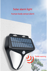 Lampes de rue solaires LED Lampes d'alarme Lampe murale solaire Capteur Alarme Sonore Lumière Solaire Veilleuse Alimentée Extérieure Mouvement Étanche - Product Image 2