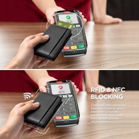Porte-cartes de visite intelligent TVC318 en cuir microfibre anti-RFID, avec système pop-up, en aluminium, personnalisable, très demandé