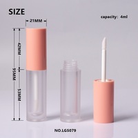 Contenants ronds en plastique vides pour gloss à lèvres, type emballage cosmétique de marque, applicateurs de gloss en gros