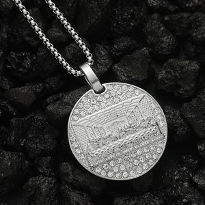 สร้อยคอสแตนเลสสำหรับผู้ชายทำจากเหล็กสแตนเลสสำหรับทานอาหารเย็นล่าสุดสร้อยคอชุบทองสิบสามสำหรับงานปาร์ตี้ - Product Image 3