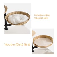 Hamac pour chat rotatif réglable de bureau, fournitures pour animaux de compagnie, lit pour chat, clip de table, cadre d'escalade pour chat, lit pour chat portable, meubles