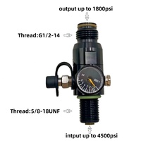 Régulateur de réservoir de CO2 ZimaKyfa 4500psi/1800psi en alliage d'aluminium noir avec filetage d'entrée 5/8-18UNF