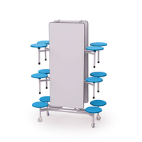 Ensembles de table de cafétéria pliante moderne en bois Table de cantine mobile pliante d'école d'université de 12 places
