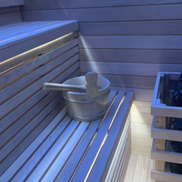 Sauna électrique moderne en bois massif combiné avec baignoire et spa extérieur, conteneur de sauna pour utilisation en parc