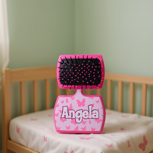 Cepillo para el cabello Angela para bebé con diseño de mariposa color rosa - Product Image 3