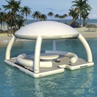 ODM gonflable 6 personnes île extérieure gonflable plate-forme flottante Table flottante pour loisirs océan parc chaises longues