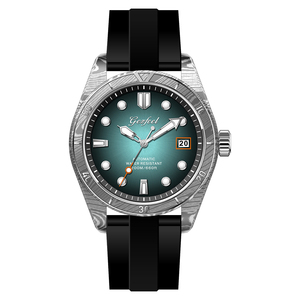 Men Luxury Mechanical Diver Watch OEM Private Label Custom Logo Damascus Steel <b>Automatic</b> <b>Wristwatch</b> 20ATM Waterproof - Product Image 6
