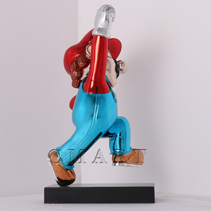 Bolsa de Dinero <span class=keywords><strong>Super</strong></span> <span class=keywords><strong>Mario</strong></span> <span class=keywords><strong>Bros</strong></span> de Resina, Coleccionable, <span class=keywords><strong>Mario</strong></span> Corriendo, Escultura Artística, Modelo 3D, Pintado a Mano, Personalizable - Product Image 3