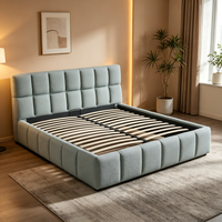 Yiqian Cadre de lit en bois massif, style minimaliste italien et nordique, lit double capitonné, disponible en tailles Twin et King Size, pour chambre principale et mariage
