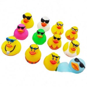 Wholesale Custom Logo 2 Inch New Glasses-Wearing Duck Water <b>Bathing</b> & Beach Play Stress Relief Toy Factory - Product Image 1