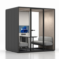 Cabine de réunion mobile intérieure insonorisée en aluminium avec applications hospitalières et hôtelières, tailles personnalisables à vendre