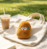 Porte-clés en peluche Patate Mignonne Kawaii, Pendentif en peluche marron moelleux, Breloque de sac à dos, Décoration amusante pour enfants, Cadeau en nylon