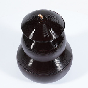 Japanese Style Gourd Shaped Bento <b>Box</b> Black Brown Stackable Food Grade Plastic Lid Freshness Preservation <b>Lunch</b> <b>Box</b> - Product Image 5