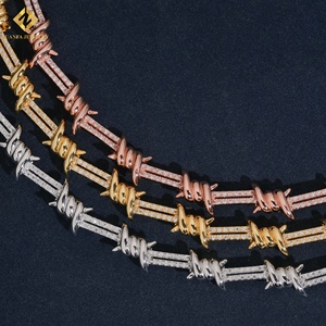 สร้อยข้อมือเงินแท้ 925 ประดับเพชรโมอิสซาไนต์ VVS รูปทรงหนามแหลม ชุบทอง 18K สไตล์ฮิปฮอป พังก์ สำหรับผู้ชายและผู้หญิง - Product Image 5