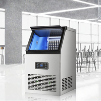 Machine à glaçons commerciale, production de 100 kg de glace par jour, générateur de glace durable en acier inoxydable pour hôtel, café, magasin de boissons