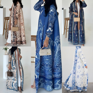 Moda de Oriente Medio, Dubái 2026, Abaya Modesta para Mujer, Estampado Chic, Manga Larga, Cárdigan Abierto, Kaftán, Túnica Larga para Ramadán y Eid - Product Image 4