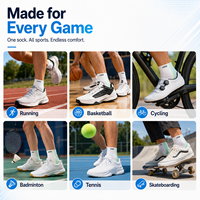Chaussettes de sport pour hommes, chaussettes de basketball d'entraînement, chaussettes de sport à séchage rapide avec semelle coussinée, chaussettes de sport d'extérieur, chaussettes de course à coupe basse personnalisées