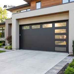 <span class=keywords><strong>Porte</strong></span> <span class=keywords><strong>sectionnelle</strong></span> grise <span class=keywords><strong>anthracite</strong></span> minimaliste <span class=keywords><strong>de</strong></span> luxe, <span class=keywords><strong>porte</strong></span> <span class=keywords><strong>de</strong></span> <span class=keywords><strong>garage</strong></span> automatique résidentielle avec design <span class=keywords><strong>de</strong></span> fenêtre en forme <span class=keywords><strong>de</strong></span> L - Product Image 1