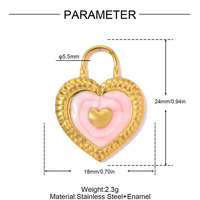 Nouveau Pendentif Cœur d'Amour Fleur Rose en Acier Inoxydable Personnalisable DIY 2026 pour Fabrication de Bijoux Colliers Accessoires Vente en Gros