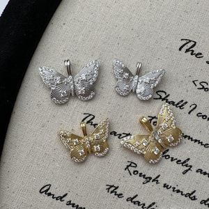 Wenchi S925 Pure Silver Spring/Summer Pendant Butterfly French European American Cross-Border Sparkling <b>Sweet</b> Jewelry Component - Product Image 1