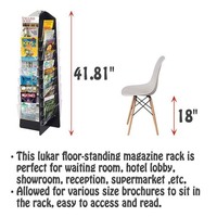 Porte-revues en acrylique sur pied avec étages portables pour présentoir de brochures de journaux