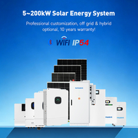 Batterie LiFePO4 haute tension empilable SUNWAVE 15 kWh, IP65, garantie 10 ans, pour systèmes solaires domestiques, compatible avec l'onduleur Deye