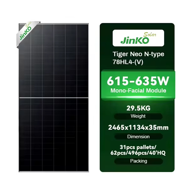 Jinko630WソーラーパネルTOPCon Tiger NeoN型PVモジュールSolare