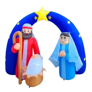 Holiday Christmas Inflatables Outdoor Decorations For The Yard Blow Up Nativity Sets Star Of Bethlehem Arch