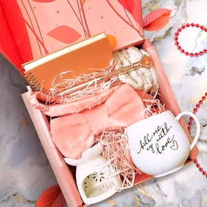 Coffret Cadeau <span class=keywords><strong>Saint</strong></span>-<span class=keywords><strong>Valentin</strong></span> et Fête des Mères pour Femme : Carnet et Mug – Idéal pour Anniversaires et Noël – Vente Flash - Product Image 3