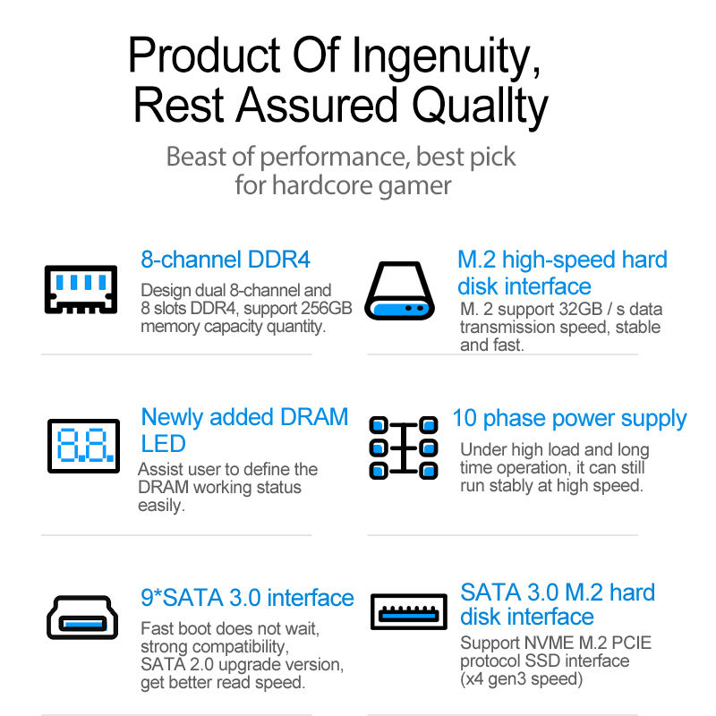 X99 Dual Z8 Motherboard - Support for Intel Xeon Cpus
