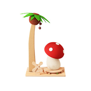 Árbol rascador para <span class=keywords><strong>gatos</strong></span> con forma de hongo, base giratoria para juguetes y poste rascador con forma de palmera, mueble ahorrador de espacio para <span class=keywords><strong>gatos</strong></span> de interior - Product Image 1