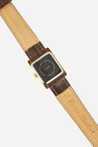 GBHW นาฬิกาข้อมือทรงสี่เหลี่ยมสีน้ำตาลทอง นาฬิกาควอทซ์หรูหราทันสมัย ​​นาฬิกาอนาล็อกแบบลำลองสำหรับธุรกิจพร้อมสายหนังแท้ - Product Image 4