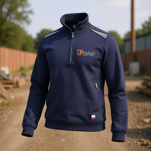 Sudadera Ttake Regular para Trabajo, Color Azul, Talla M, Diseño con Media Cremallera - Product Image 3