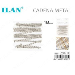 Catena Metallica Ilan 1M Circa Colore Argento per Creazione di Gioielli - Product Image 1