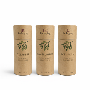 Premium Custom Luxury Paper Tube Packaging for Men Skincare Beard Oil Serum <b>Round</b> Cardboard Cylinder <b>Box</b> Custom Logo Factory - Product Image 3