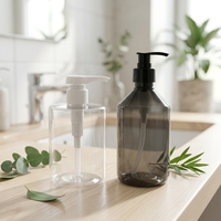 Bouteilles de shampooing rondes en PET noir de 1L avec pompe pulvérisatrice pour sérum et lotion de soin de la peau, bouteille de gel douche avec pompe filetée 28/410