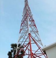 Menara Telekomunikasi Baja Sudut 3 Kaki JUNHAO dengan Galvanis Celup Panas Standar ANSI/TIA-222-G Tinggi 10-100m
