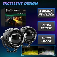 Phare de moto 12V 24V, projecteur antibrouillard blanc jaune, clignotant rouge, yeux de démon, tout-terrain 4x4, ATV, SUV, UTV, éclairage auxiliaire