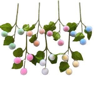 Venta al por mayor barato 3 tenedores bola de <span class=keywords><strong>lana</strong></span> <span class=keywords><strong>flores</strong></span> artificiales para varias graduaciones de Navidad Día de San Valentín Día DE LA MADRE Pascua - Product Image 3