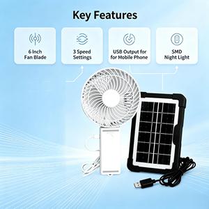 Ventilateur solaire blanc authentique, mini-refroidisseur USB portable de classe A - Product Image 1