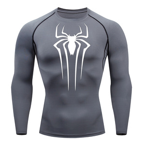 2025 nuova camicia da uomo a compressione per il Fitness sportivo da ginnastica attillate magliette da ginnastica atletiche ad asciugatura rapida T-Shirt con motivo a <span class=keywords><strong>ragno</strong></span> - Product Image 5