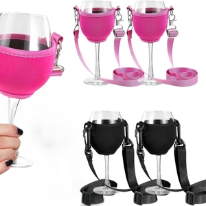 Portavasos de Neopreno Ajustable con Cordón, Funda Protectora Portátil para Copas de Vino Tinto, Accesorios para Bar, Fiestas, Playa - Product Image 1