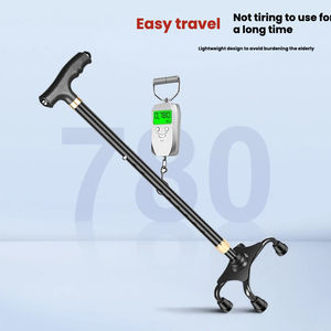 <span class=keywords><strong>Canne</strong></span> légère multifonctionnelle télescopique <span class=keywords><strong>à</strong></span> quatre <span class=keywords><strong>pieds</strong></span> en alliage d'aluminium pour personnes âgées, antidérapante, vente en gros - Product Image 5