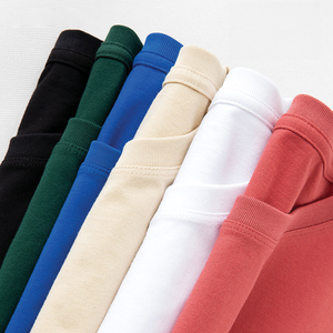 T-shirt Homme Oversize en Coton Tricoté Lourd 100% Coton Uni à Manches Courtes Respirant avec Logo Personnalisé Imprimé Style Décontracté Streetwear - Product Image 3