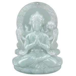 Colgante de Jadeíta Natural de Myanmar, Guanyin, Jade Azul Agua, Estilo Chino UNISEX, Regalo con Certificado de Tasación GY29 - Product Image 5