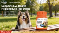 Comprimés de soin oculaire à la lutéine et aux myrtilles pour chiens et chats – Soutient la santé du foie, des yeux éclatants et l'élimination douce des taches lacrymales