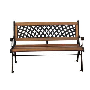 Banco de celosía de jardín de madera con parte trasera de tejido para patio trasero - Product Image 1