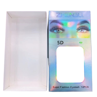 Emballage de cils personnalisé d'approvisionnement d'usine estampage à chaud papier de verre personnalisé boîte en plastique PVC fenêtre matériaux recyclés éponge