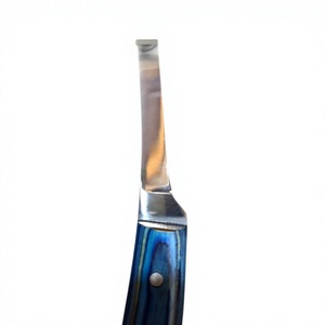Couteau à sabot étroit avec manche en acier bleu. - Product Image 2